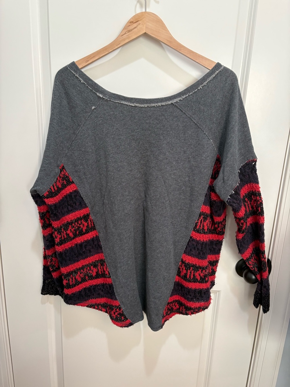 Free People "Beautiful Sinner" Oversized Mixed Media Pullover